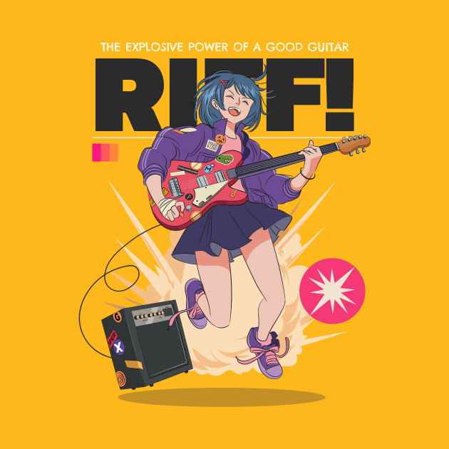 Anime Guitar Riff Girl by B Sharp