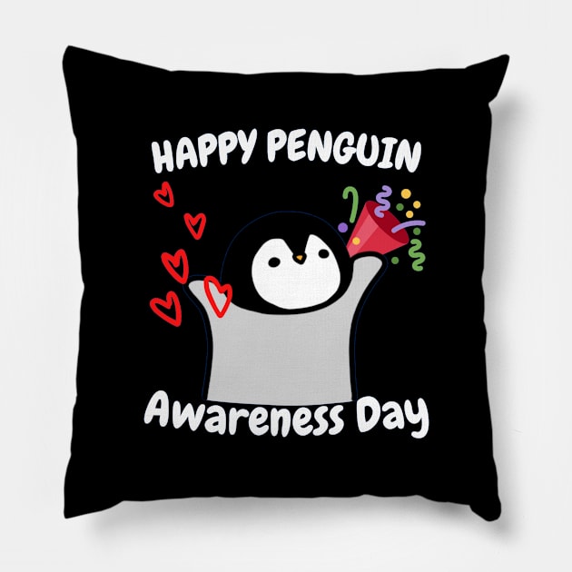 Penguin Awareness Day (20th January) Pillow by Artmmey