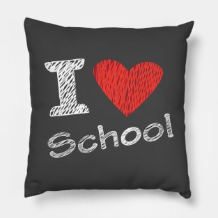 I love My School Charcoal Slogan. Back to school. Hello School Autumn Graphic design print Pillow