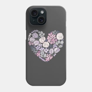 Purple Floral Heart Watercolour Phone Case