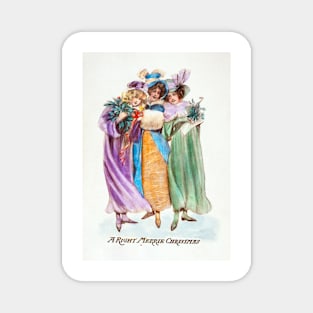 Christmas Greeting A Right Merrie Christmas Magnet