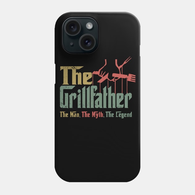 Mens Grillfather Tshirt Grill Shirts for Men Phone Case by NiceTeeBroo