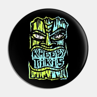 Kreepy Tikis logo Green Aqua Pin