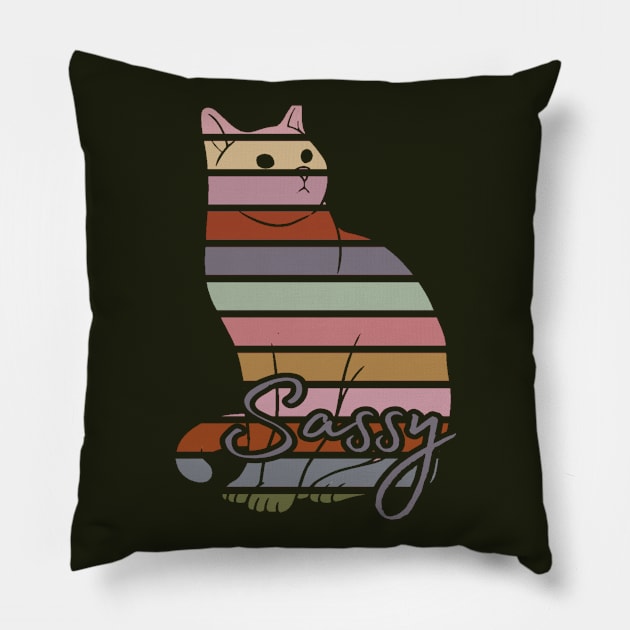 Colorful Cat Art Pillow by AlondraHanley