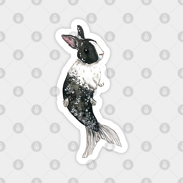 Dutch Bunny Mermaid Magnet by aquabun