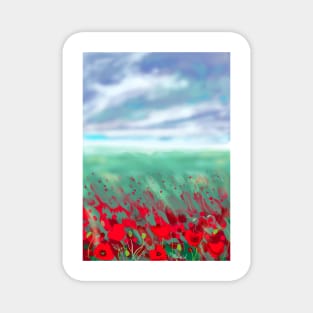 Poppy field Magnet