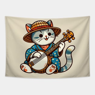 Banjo cat Tapestry