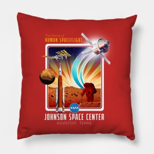 NASA Artemis / Orion / SLS / Mars Exploration Retro Design Pillow