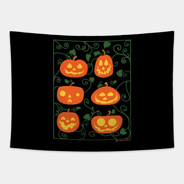 Funny Jack O' Lanterns Tapestry by ivancamilli