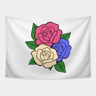 Red, White and Blue Rose Hand Drawn Gardening Gift Tapestry