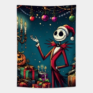 Elevate Your Holidays: Unique Jack Skellington Christmas Art for a Whimsical Celebration! Tapestry