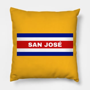 San José City in Costa Rican Flag Colors Pillow