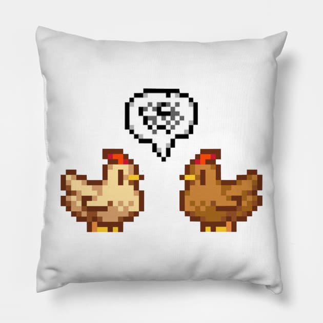 Stardew Valley Unhappy Chickens Pillow by r9440