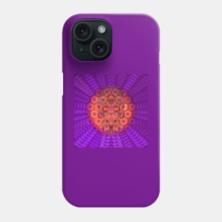 Electroluminated Skull Flower - Amethyst Peach Phone Case