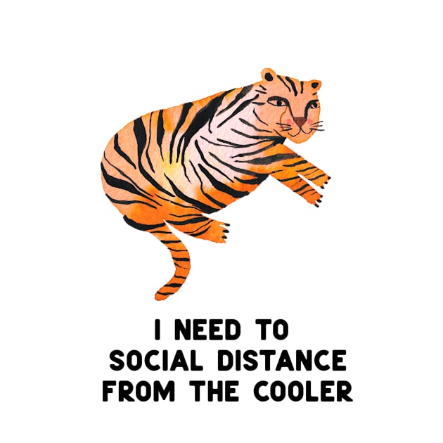 Social Distance Quarantine Covid Tigers Black by ninoladesign