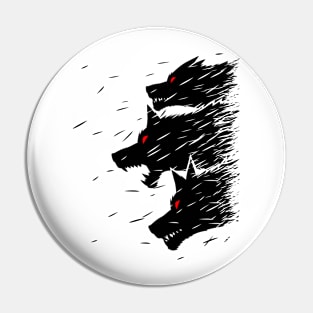 Three Wolves attack Pin