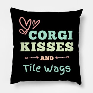 Love Letters in Paws: Corgi Typography Delight for Valentine's Day Pillow