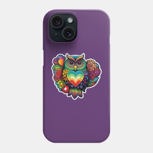 Groovy Psychedelic Owl in Purple Phone Case