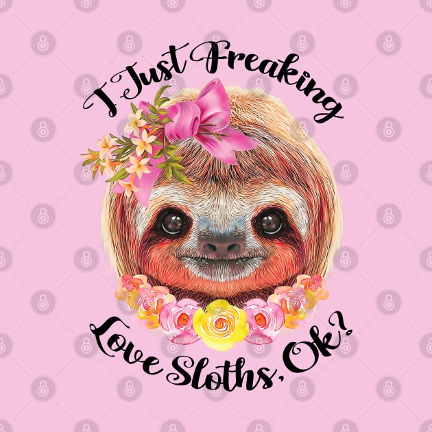 Cute Sloth with Flower by PHDesigner