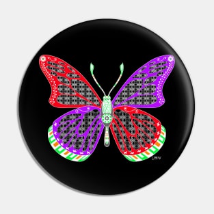 magic dust butterfly ecopop with mexican totonac patterns art Pin