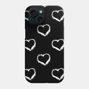 Slanted paint splatters grunge hearts Phone Case