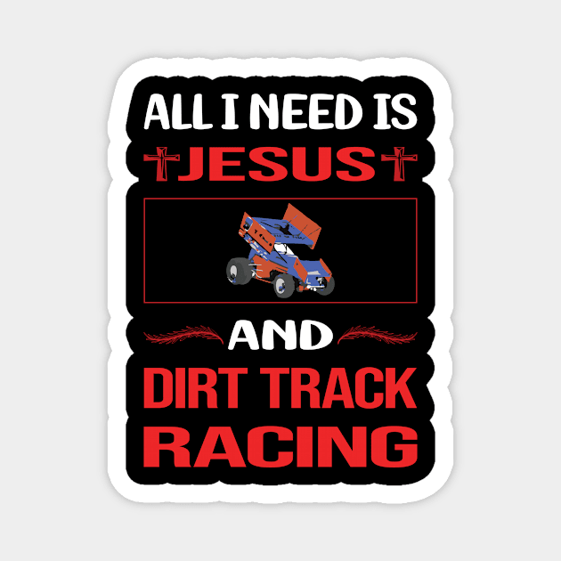 Funny Jesus Dirt Track Racing Magnet by lainetexterbxe49