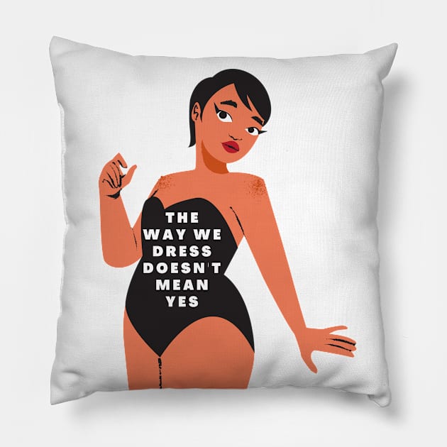 my body my choice womens feminist Pillow by Feminist Vibes