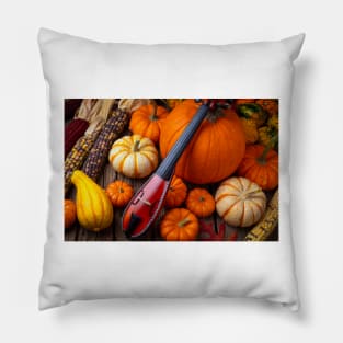 Pocket Violiv Among Autumn Harvest Pillow