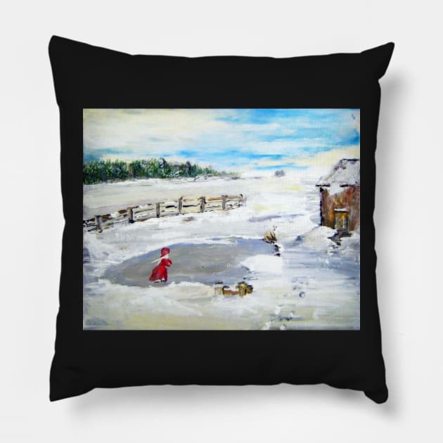 Winter of Our Youth Pillow by colleenranney