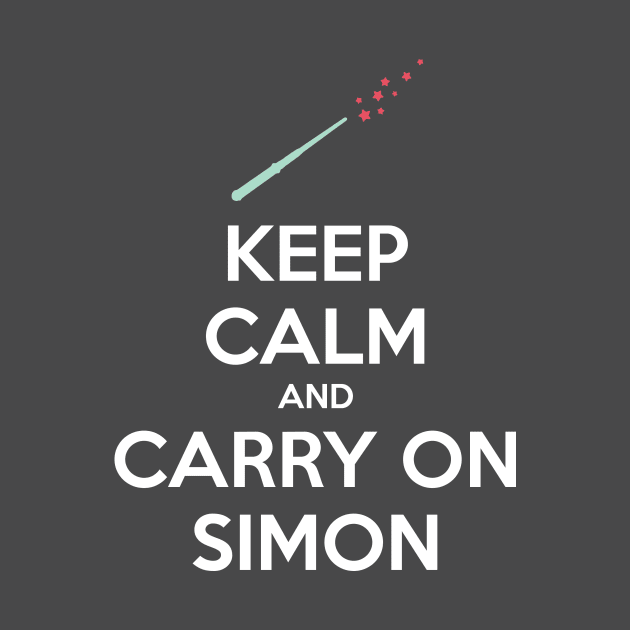 Keep Calm and Carry On Simon (White Text) by 4everYA
