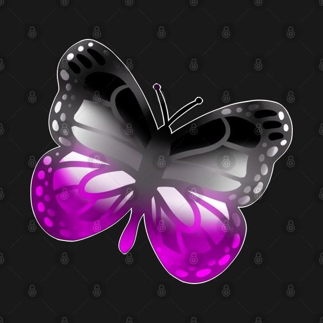 LGBTQ+ Pride Butterfly - Asexual by leashonlife