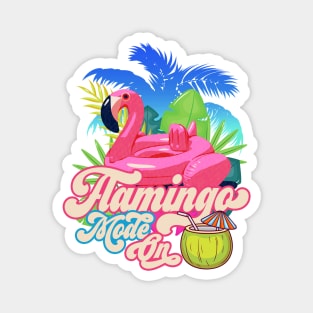 Pink Flamingo, Vacay Mode on, Summer Holiday Flamingo Magnet