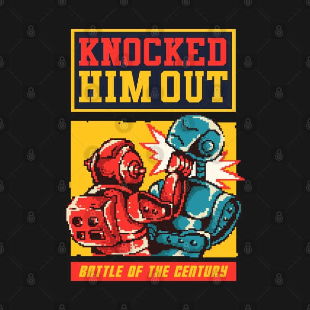 knocked him out robot pixel by Mako Design 