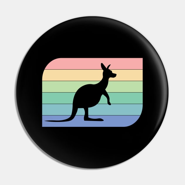 Kangaroo Australia Retro Vintage Flag Outback Mate Melbourne Open Map Animals Pin by Shirtsurf