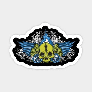 wing skull Magnet