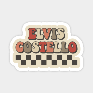 Elvis Costello Checkered Retro Groovy Style Magnet