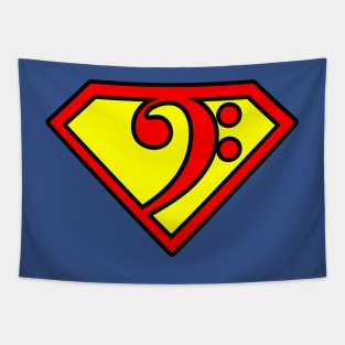 Superbassist - The Super Bass Clef Bassist Design Tapestry