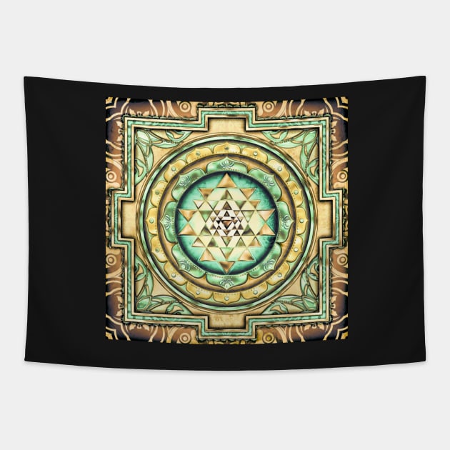 Sri MANDALA Yantra (1) Tapestry by GourangaStore