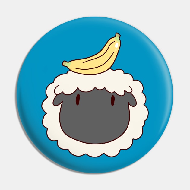 Banana Sheep Face Pin by saradaboru