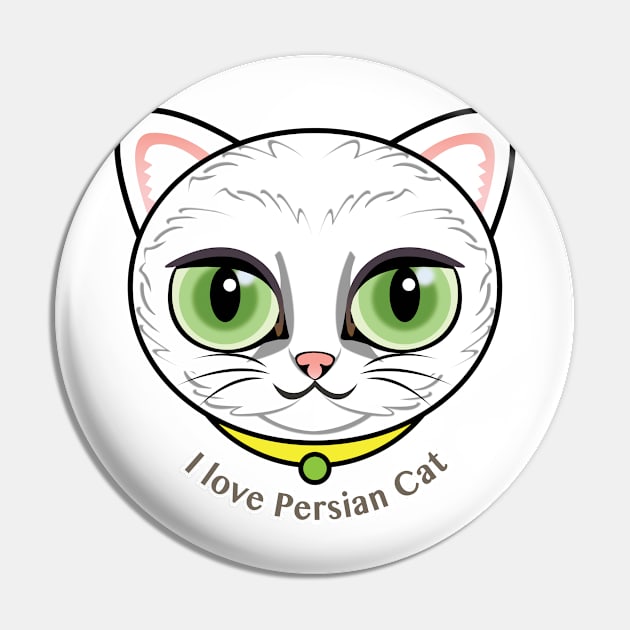 I Love Cat Cat Pin by zoneo