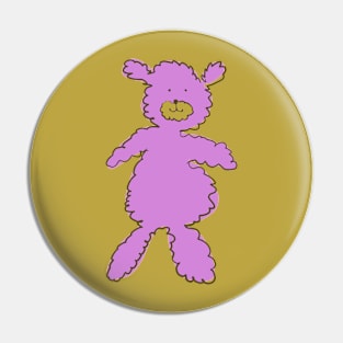 Fluffy Cuddly Pink Teddy Bear Pin