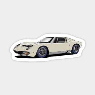 Lamborghini Miura in bianco white Magnet