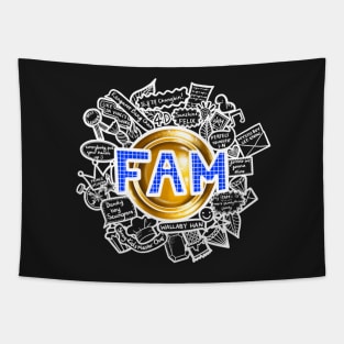 Fam doodle (white) Tapestry