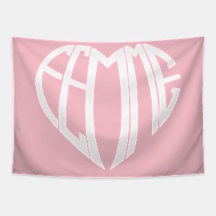 White Femme Heart Tapestry