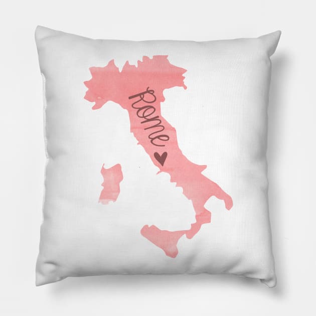 Pink Painted Rome Italy Sticker Pillow by aterkaderk
