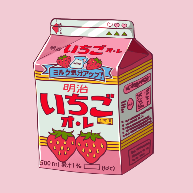 Strawberry milk print by AnGo