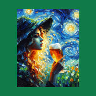 Irish Girl In Starry Night T-Shirt