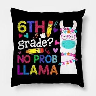 Quarantine Llama 6th Grade 2020 School Social Distance Shirt Funny Back To School Gifts Pillow