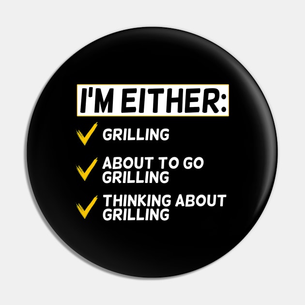 Funny Grilling Lover Pin by White Martian