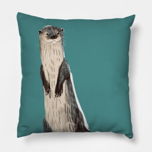 Huillin river otter 3 Pillow